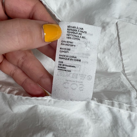 COS White Scalloped Edge Button Down Size 10 - Picture 9 of 10